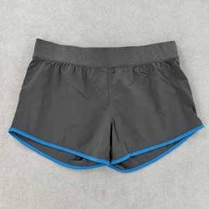 REI CO-OP Athletic Shorts Lined Gray Blue Nylon Stretch‎ Womens Size Large Lg